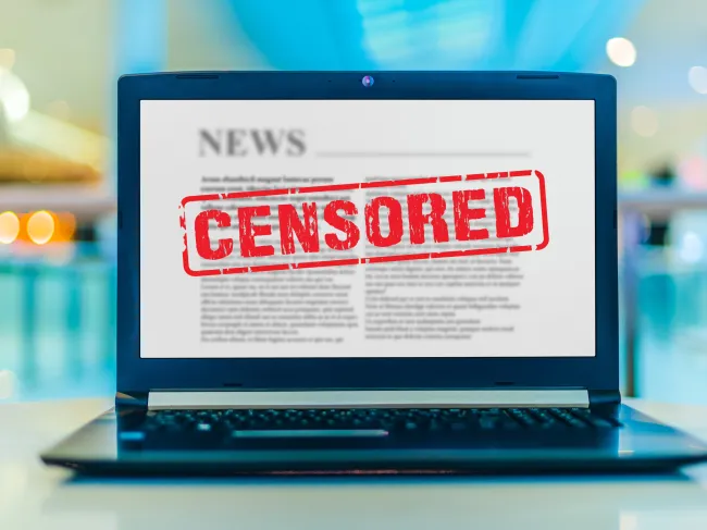 censored on laptop screen